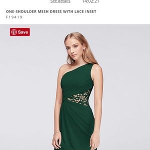 Davids bridal size 4 dress juniper color